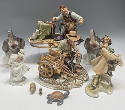 Lot 26 - A collection of figurines: Capodimonte, a...