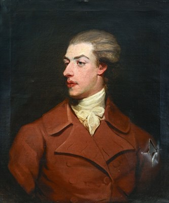 Lot 328 - Follower of George Romney, portrait of a...