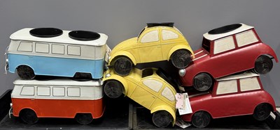 Lot 67 - A collection of six novelty tinplate planters,...