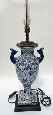 Lot 39 - A 20th century blue and white, double handled,...