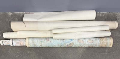 Lot 67A - A collection of cloth backed and paper maps...