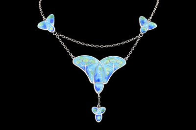 Lot 13 - An Arts and Crafts silver and enamelled...