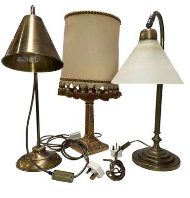 Lot 43 - A Laura Ashley brushed brass desk lamp,...