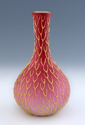 Lot 594 - Harrach, a Bohemian Coraline glass vase, circa...