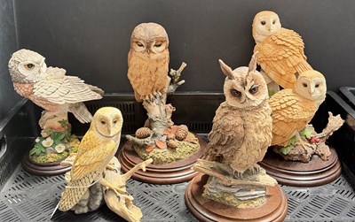 Lot 17 - A Border Fine Art figure of a barn owl perched...