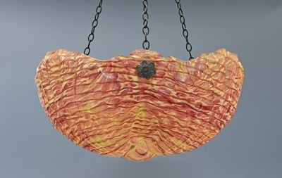 Lot 72 - An Art Deco shell moulded glass light shade,...