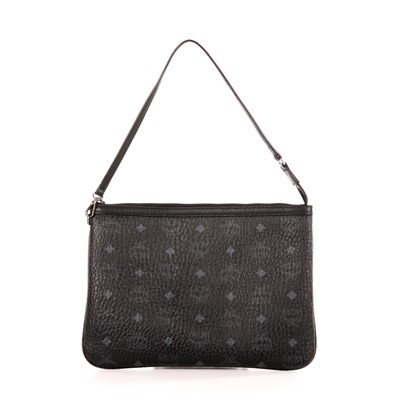 Lot 435 - MCM, a black Visetos handbag, featuring the...