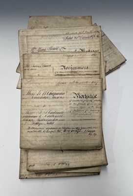 Lot 57 - A quantity of vellum indentures and legal...