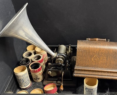 Lot 48 - An Edison 'Gem' phonograph with aluminium horn,...