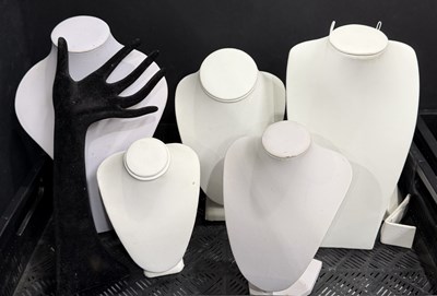 Lot 66 - A collection of leatherette, necklace display...