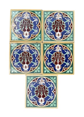 Lot 238 - A W N Pugin for Minton, a set of five Gothic...