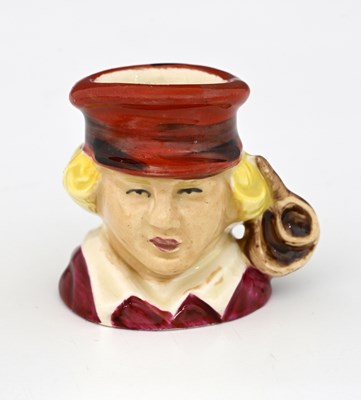 Lot 624 - Royal Doulton, a tiny protoype character jug,...