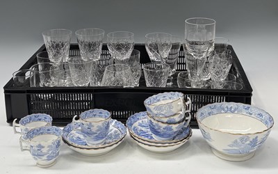 Lot 36A - A collection of glass: cut wine goblets,...
