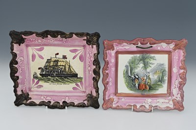 Lot 664 - Two Sunderland lustre picture plaques, one...