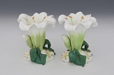 Lot 668 - A pair of Staffordshire porcelain vases, circa...