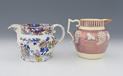 Lot 669 - A Staffordshire blue and white printed jug, in...