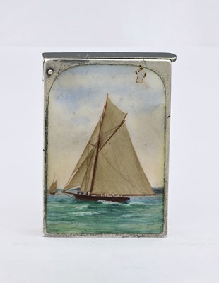Lot 57 - A Victorian silver and enamel vesta case, by...