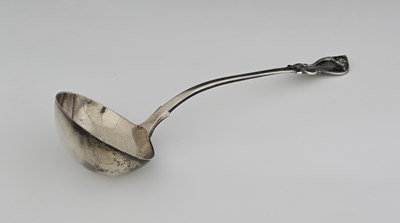 Lot 247 - A Victorian silver Albert pattern soup ladle,...