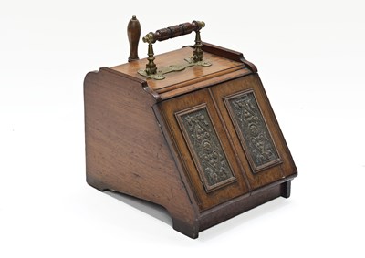 Lot 426 - An Aesthetic Movement mahogany coal box, with...
