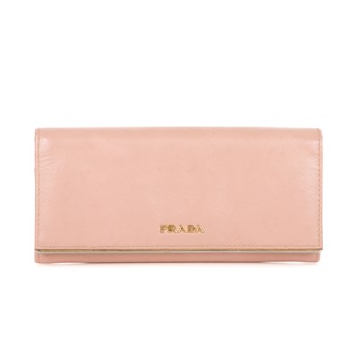 Lot 467 - Prada, a pink saffiano Continental wallet,...