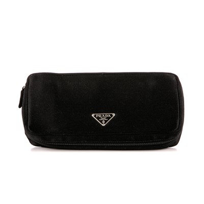 Lot 468 - Prada, a black satin cosmetics pouch,...