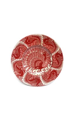 Lot 154 - A William De Morgan Peacock charger, painted...