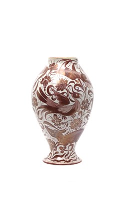 Lot 153 - A William De Morgan lustre vase, swollen,...