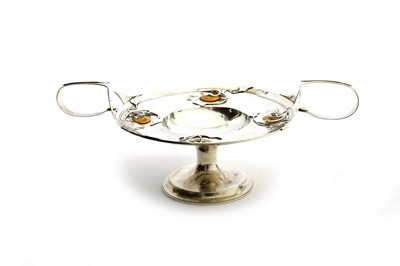 Lot 526 - A large William Hutton silver and enamel tazza...