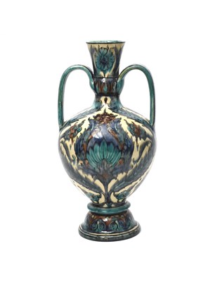 Lot 140 - A William De Morgan twin-handled Persian vase...