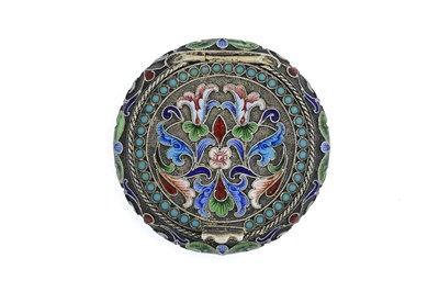 Lot 150 - Russia, a silver-gilt cloisonne enamel box,...