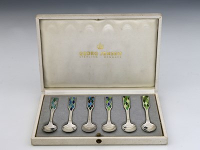 Lot 145 - George Jensen, a cased set of six Danish...