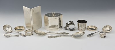 Lot 202 - A collection of silver and plated wares, to...