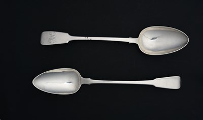 Lot 235 - Two nineteenth century silver fiddle pattern...