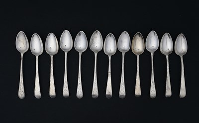 Lot 170 - A set of six George III silver old English...