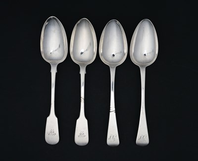 Lot 225 - Exeter, four nineteenth century tablespoons,...