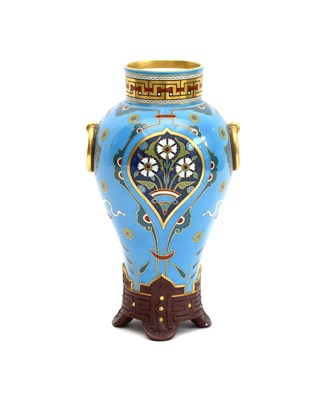 Lot 187 - A Minton porcelain Cloissone vase designed by...
