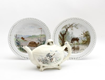 Lot 194 - A rare Minton teapot and cover by Eduard...