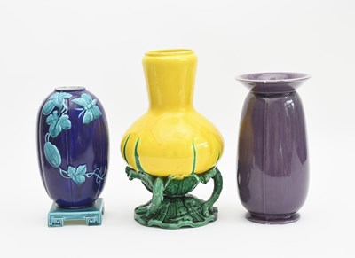 Lot 178 - An Aesthetic Movement Minton majolica vase,...