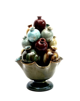 Lot 171 - An unusual Clement Massier tulipiere vase,...
