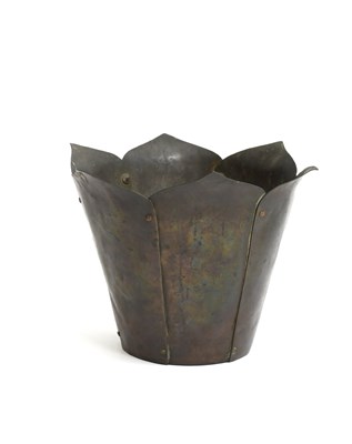 Lot 459 - A W.A.S Benson patinated copper jardiniere...