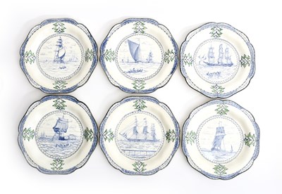 Lot 289 - A set of six Wedgwood Pottery plates by Alfred...