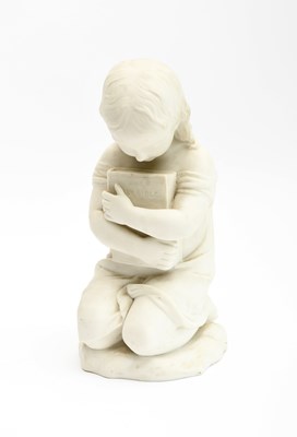 Lot 195 - A Minton parian model of a kneeling boy,...