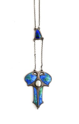 Lot 574 - A Charles Horner silver and enamel pendant...