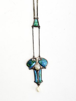 Lot 575 - A Charles Horner silver and enamel pendant...