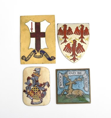Lot 531 - An enamel plaque Watch and Be Ready by K W...
