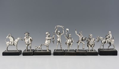 Lot 154 - Eight Edwardian silver cast 'Mr Jorrocks'...
