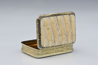 Lot 63 - A George III silver-gilt mammoth tooth snuff...