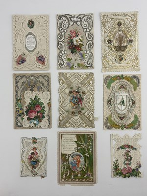 Lot 244 - A collection of ten Victorian Valentine cards,...