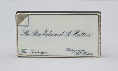Lot 58 - A Victorian silver and enamel calling card...