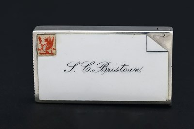 Lot 59 - A Victorian silver and enamel calling card...
